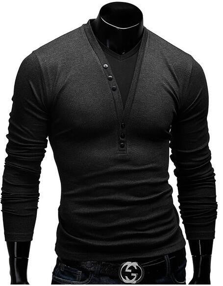 T Shirt Men Brand Fashion Men'S Fake two Stitching Design Tops & Tees T Shirt Men Long Sleeve Slim T shirt Homme XXL