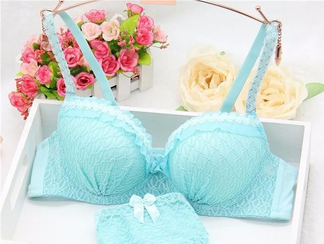 Online discount shop Australia - High quality women push up bra sets sexy lace Jacquard mesh girl bra set underwear lingerie sets bra + panties