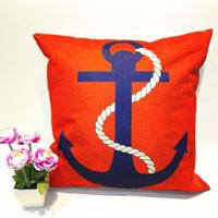Ship Life Anchor Rudder Pillow Case Vintage Linen Pillow Cushion Cover Throw Decorative Cushion Cover 18x18 inches