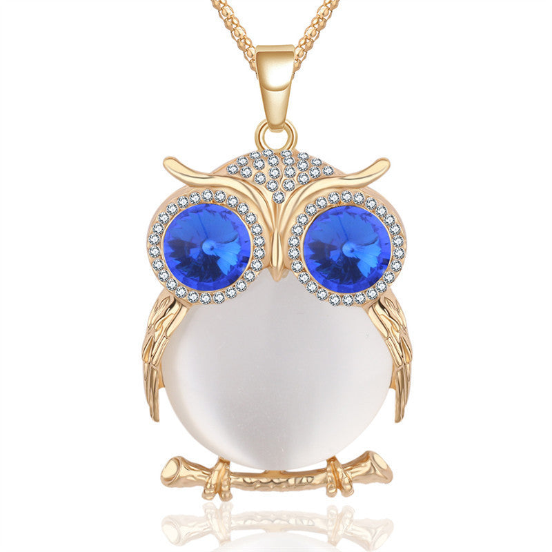 Online discount shop Australia - Fashion Charms Crystal Owl Pendants Vintage Punk Maxi Rhinestone Long Necklaces Women Jewelry Gift A178