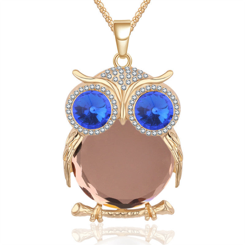 Online discount shop Australia - Fashion Charms Crystal Owl Pendants Vintage Punk Maxi Rhinestone Long Necklaces Women Jewelry Gift A178