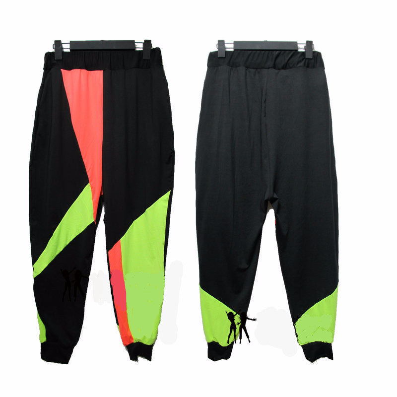 Online discount shop Australia - Kids Adult Brand Sweatpants Costumes wear thin Colorful patchwork Panelled jazz trousers harem Hip Hop Dance Pants