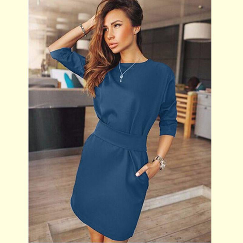 Women's Casual Half Sleeve Autumn Dress Bodycon Dress Ukraine Plus Size Clothes Evening Party Mini Dresses