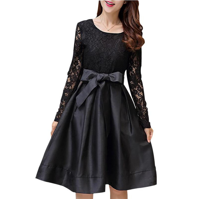 Women Dress Autumn Winter Long Sleeve Evening Dresses Party Club Lace Dresses Casual Bodycon Women Clothing