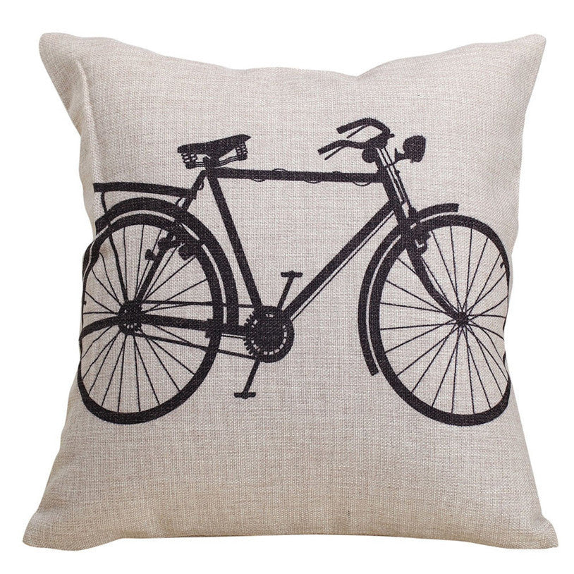 Online discount shop Australia - Bicycle Linen square decorative pillows covers cushion cover decorative throw pillows case for sofa pillowcase