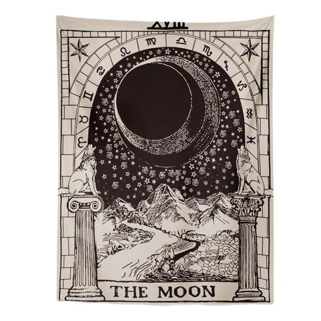 The Moon Star Tapestry Wall Hanging Astrology Divination Bedspread Beach Mat