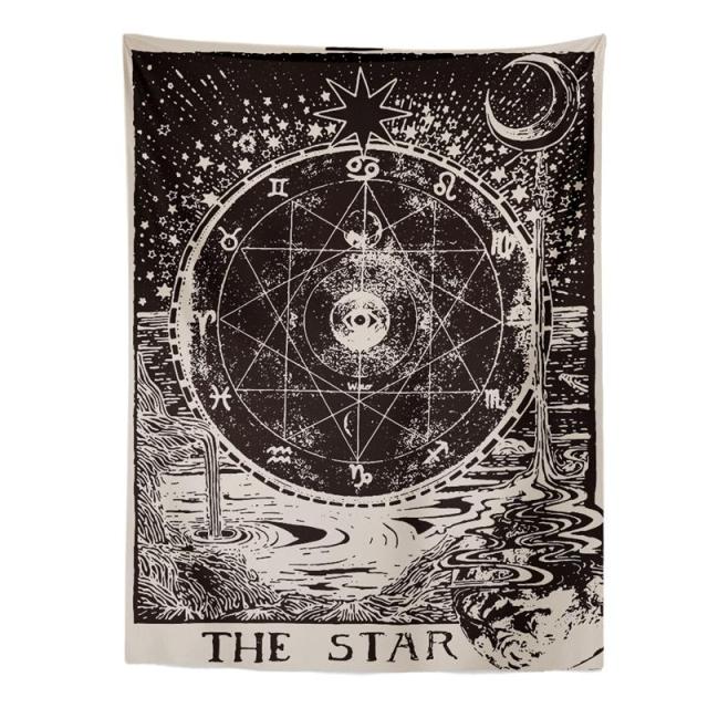 The Moon Star Tapestry Wall Hanging Astrology Divination Bedspread Beach Mat