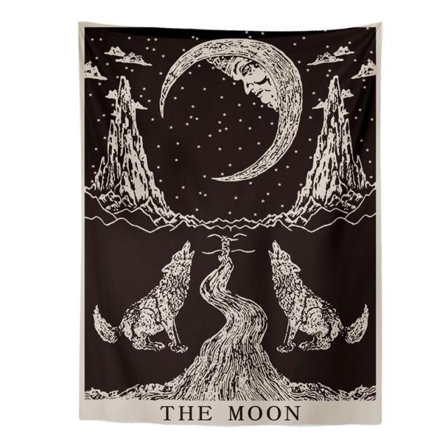 The Moon Star Tapestry Wall Hanging Astrology Divination Bedspread Beach Mat