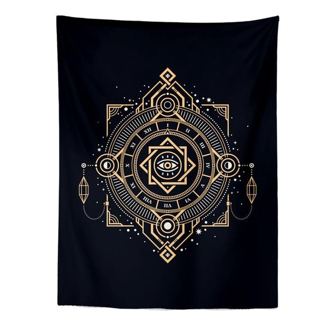 The Moon Star Tapestry Wall Hanging Astrology Divination Bedspread Beach Mat