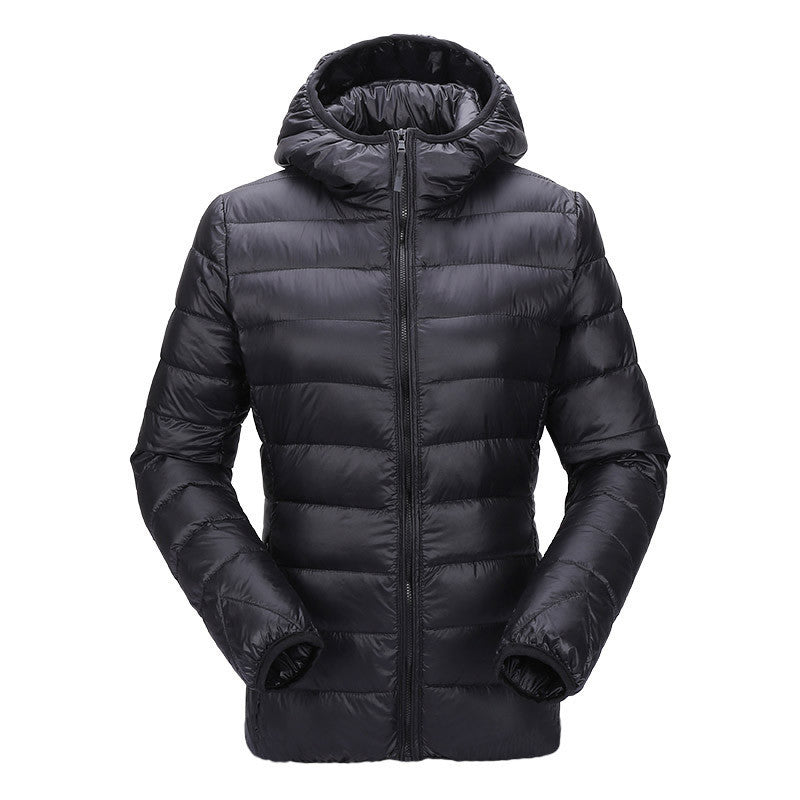 women ultra light down jacket hooded duck down jackets women slim long sleeve parka zipper coats pockets solid