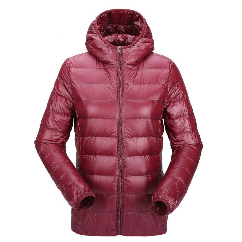 women ultra light down jacket hooded duck down jackets women slim long sleeve parka zipper coats pockets solid