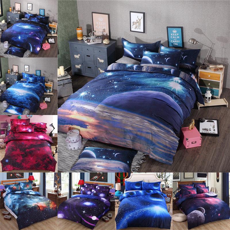 Online discount shop Australia - 3D Galaxy Bedding Sets Universe Outer Space Themed Bedspread 2pcs/3pcs/4pcs Twin/Queen Size Bed Sheets Duvet Cover Set #W10074#