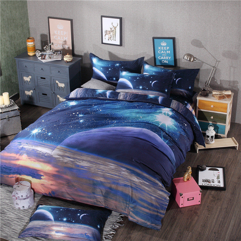 Online discount shop Australia - 3D Galaxy Bedding Sets Universe Outer Space Themed Bedspread 2pcs/3pcs/4pcs Twin/Queen Size Bed Sheets Duvet Cover Set #W10074#