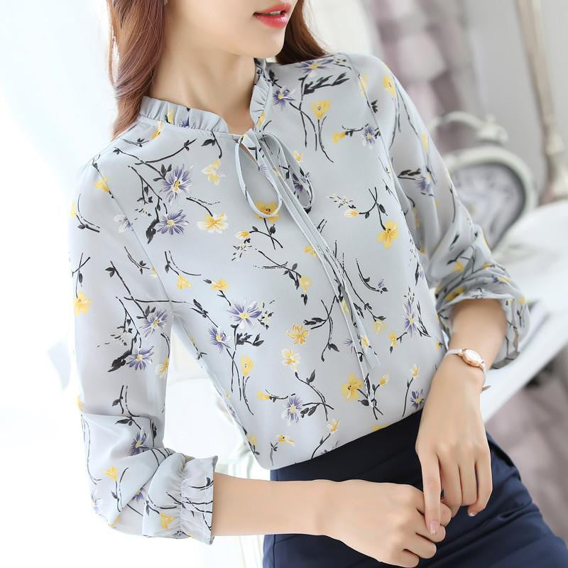 Slim Formal Commuter Solid Color Long-sleeved Shirt blouses Career Women Strand Collar Tops 288J