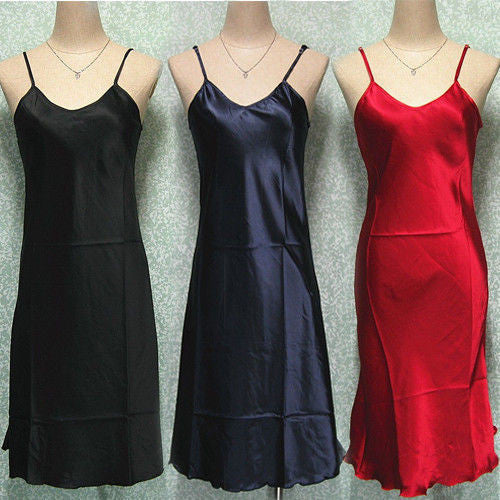 Ladies Strappy Nightdress Nightie Nightgown Sleep Wear Plus Size S-2XL Sleep Dress