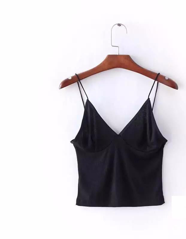 Women sexy bustier crop tops Cotton bralette tops Deep V Neck Pfeiffer Tank tops Camis Slim camisole