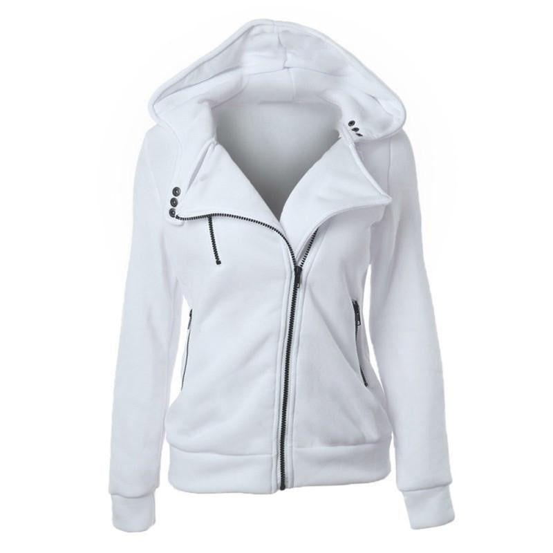 Women Hooded Sweatshirt Outwear Ladies Zipper Tops Hoodie Casual Slim Hoodie S-XXL