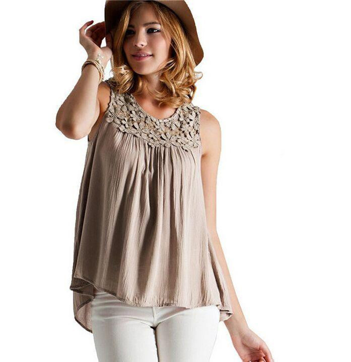 Women Casual Chiffon Blouses Solid Sleeveless Bow O-Neck Women Tops Clothes Plus Size