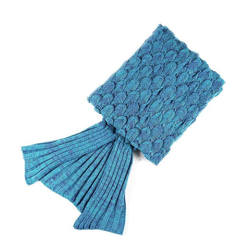 Online discount shop Australia - Crochet scales mermaid tail blanket Warm christmas knitted cute bed wrap Kids adult handmake sofa TV sleeping bag