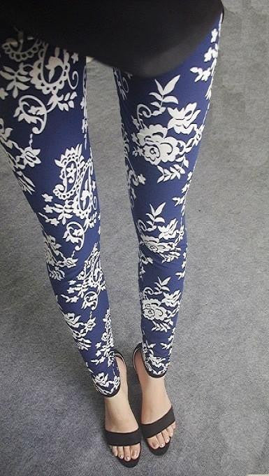 Women Leggings Printed 20 Colors Women Spandex Leggins Microfiber Flower Printed Floral Leggins