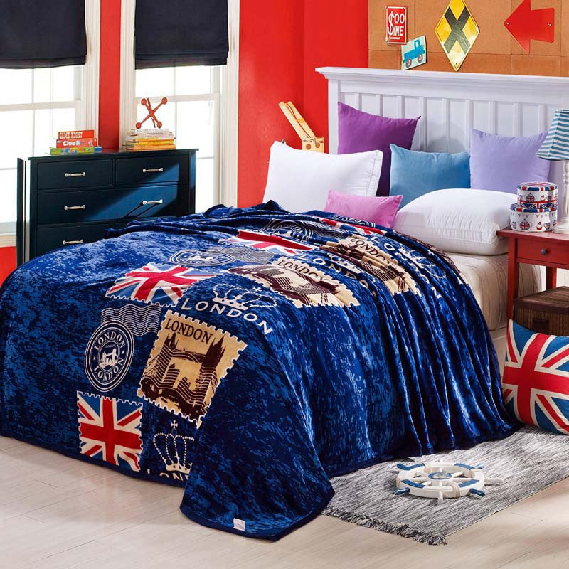 Online discount shop Australia - Coral Fleece blanket on the bed home adult Plaid Flower beautiful blanket sofa travel blanket purple portable #2