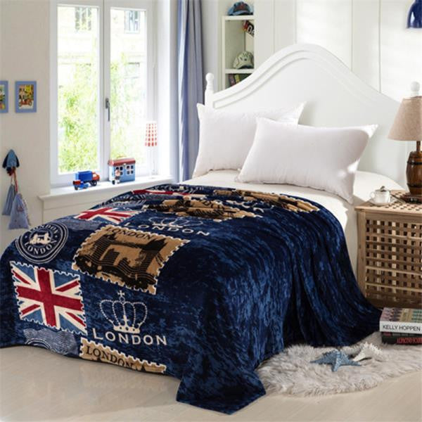 Online discount shop Australia - London style flag Coral Fleece Blanket on Bed fabric Bath Plush Towel Air Condition Sleep Cover bedding