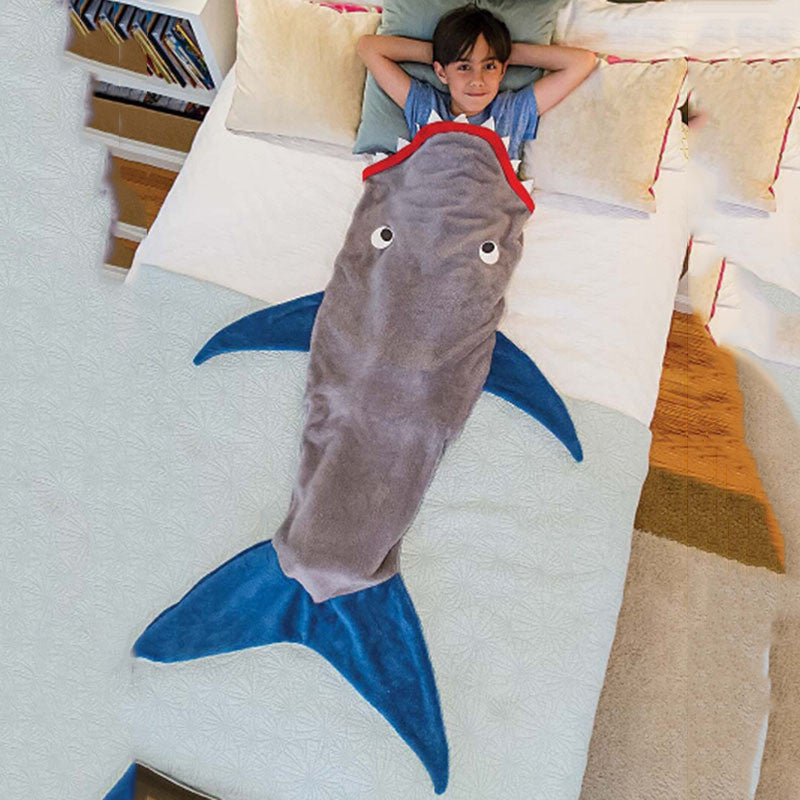 Online discount shop Australia - Christmas Gift  Towel Envelopes Soft Sofa Beds Blankets Shark Sleeping Bag For 5-12T Kids