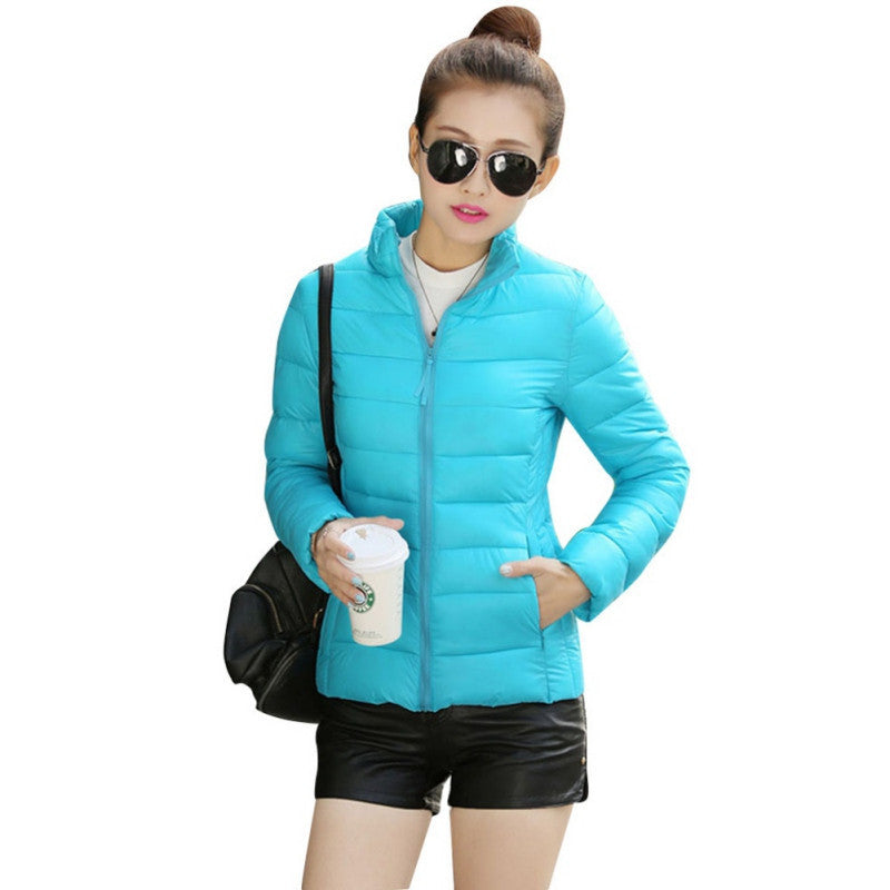 Online discount shop Australia - Ladies Jacket Coat Cotton Women Slim Ultra-Light Warm Soft Jacket Casual Outwear