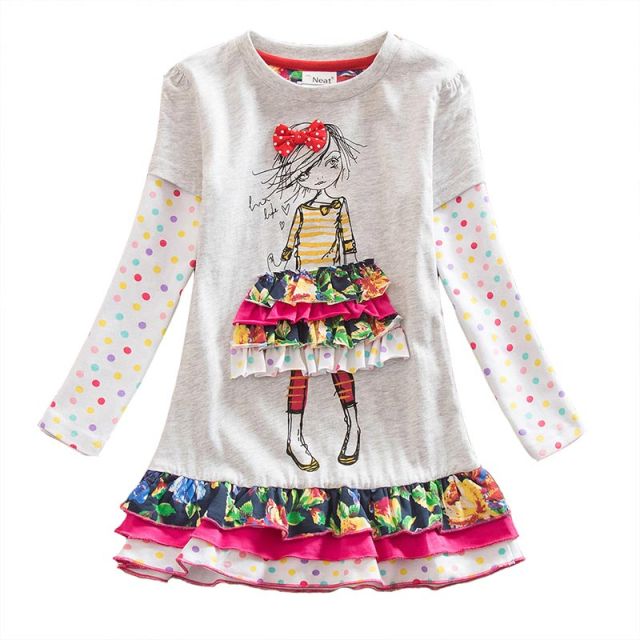 Girls Winter Dress Kids Sequin Dress Girls Heart Design Dresses For Girls Children Long Sleeve Cotton Kids