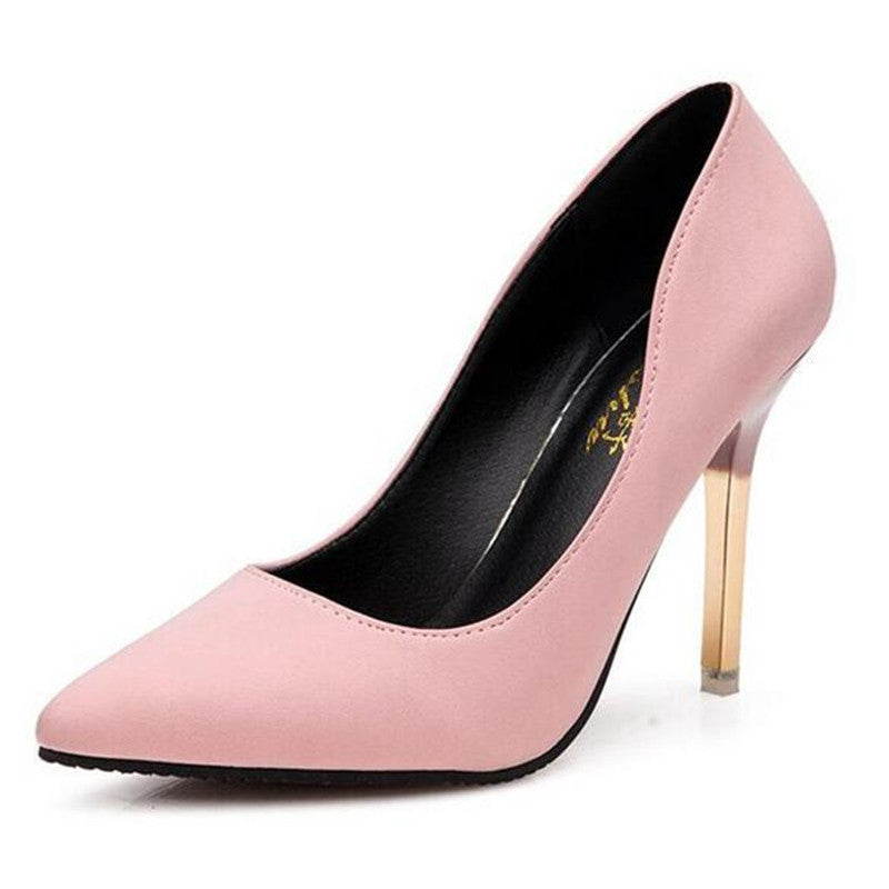 Online discount shop Australia - Elegant shoes shallow mouth pointed toe high-heeled shoes thin heels sexy pink women's high-heeled shoes