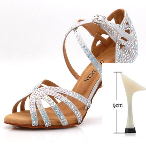 Jazz shoes Latin dance shoes female Latin Salsa girl casual shoes silver bronze skin shoes