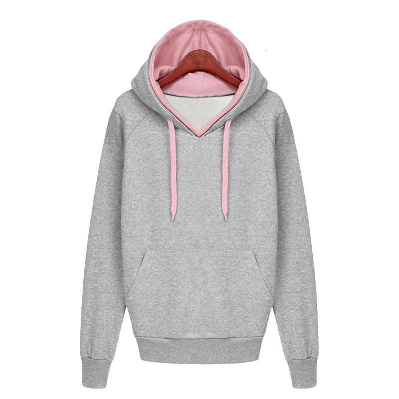 Women Sweatshirt Casual Double Hoodies Long Sleeve Female Pullover Loose Tops Sweatshirts Women's Clothings