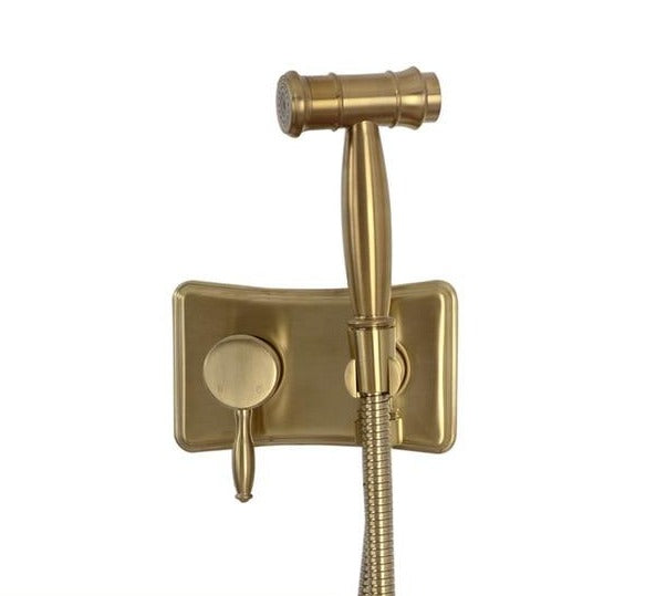 Hot & Cold Bidet Sprayer Kit. Mat Black Bathroom Bidet Shower Faucet Wall Mounted Luxury Gold & Brushed Nickel Woman Washer