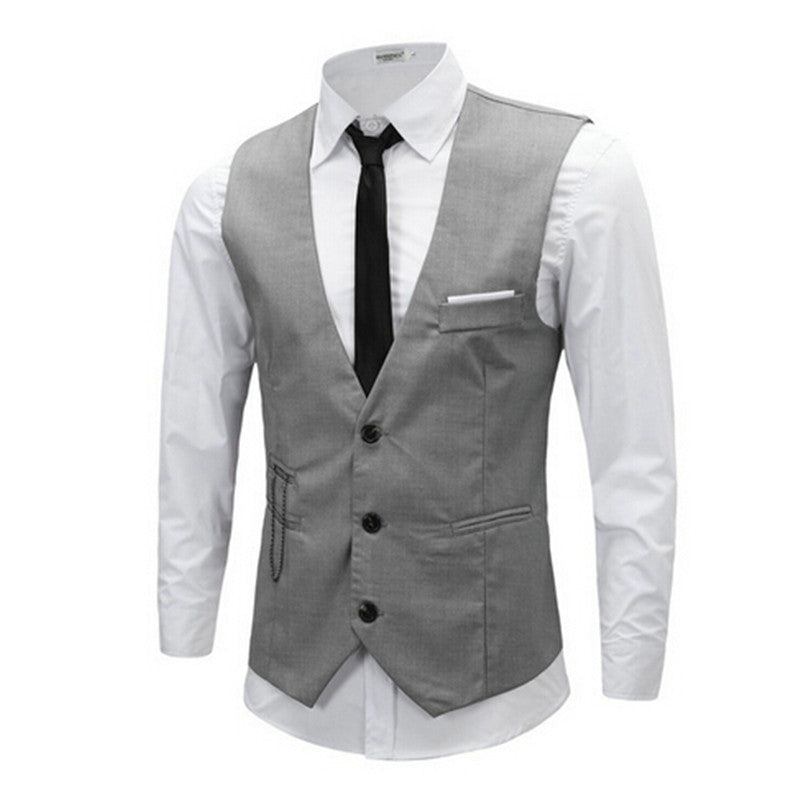 Online discount shop Australia - High Quality Brand New Dress Suit Vest Men Fashion Black Gray Formal Business Men Vests Slim Fit Men Casual Outwear DO1110