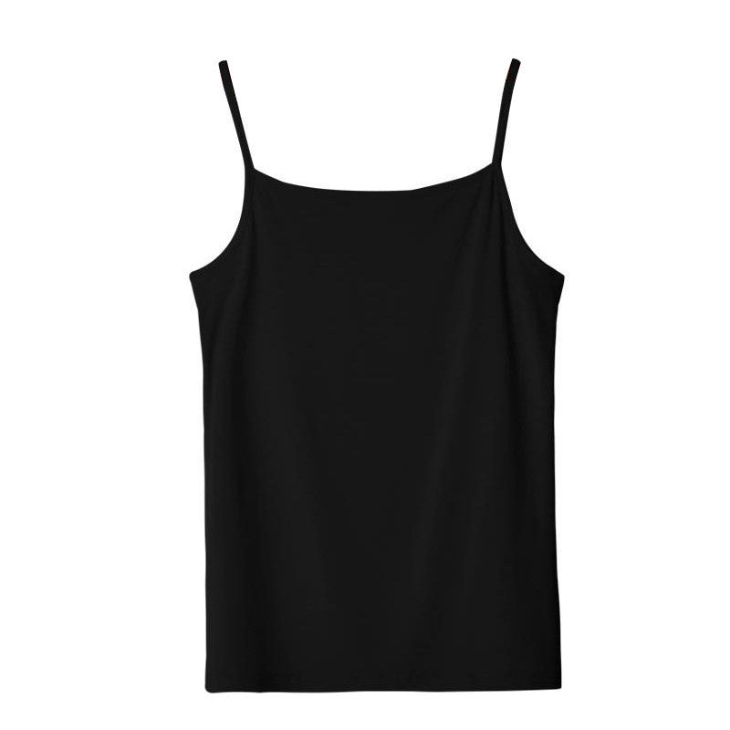 Women's Camisole Candy Color Casual Vest Fashion Classic Base T-shirt Solid Tank Elastic Slim Strap Tops Tees Modal