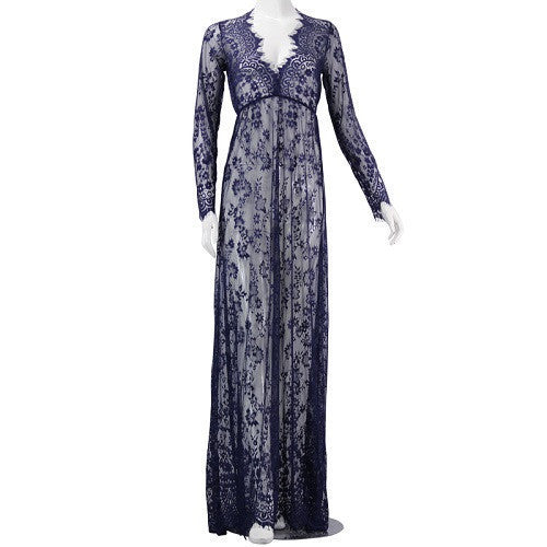 Online discount shop Australia - Maxi Plus Size Women Floor-Length Black White Autumn Lace Dress Adjust Waist Sexy See Through Floral Vestido DR5046