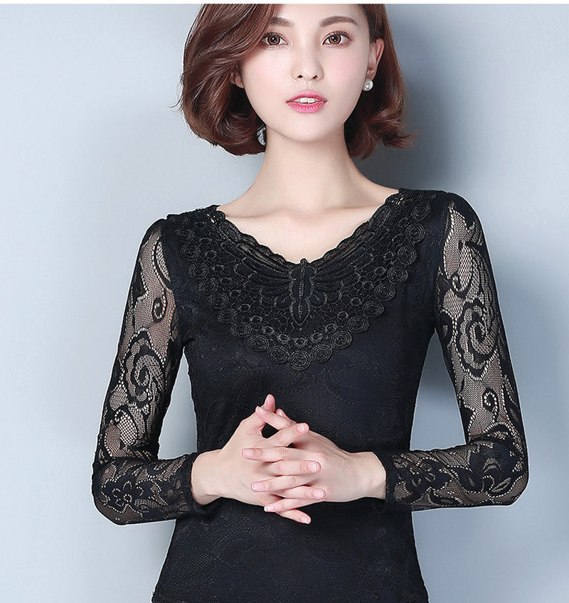 Online discount shop Australia - Big Size S-5XL Lady Lace Blouses Short Sleeve Shirts Embroidery Style Women White Shirts Black Tops