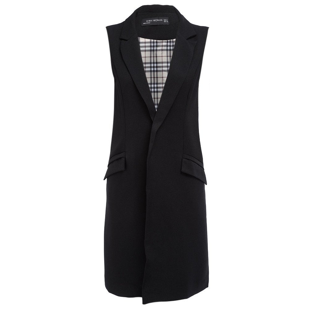 Women's sleeveless hot sale longline waistcoat