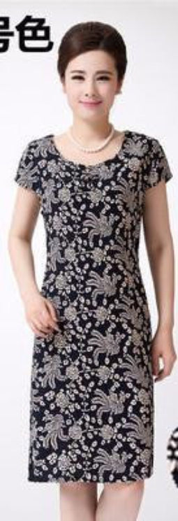 XL-5XL Vestidos Summer Style Plus Size Women Dress Vintage Printed Brand Flower Print Dress Long Casual Beach Dress