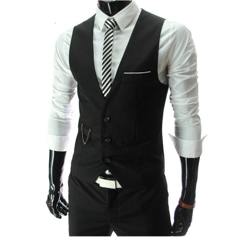 Online discount shop Australia - Dress Vests For Men Slim Fit Mens Suit Vest Male Waistcoat Gilet Homme Casual Sleeveless Formal Business Jacket