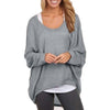 Women Loose Knitted Sweatshirt Batwing Long Sleeve Casual Solid Shirt knitwear Plus size Pullover Sweater