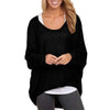 Women Loose Knitted Sweatshirt Batwing Long Sleeve Casual Solid Shirt knitwear Plus size Pullover Sweater