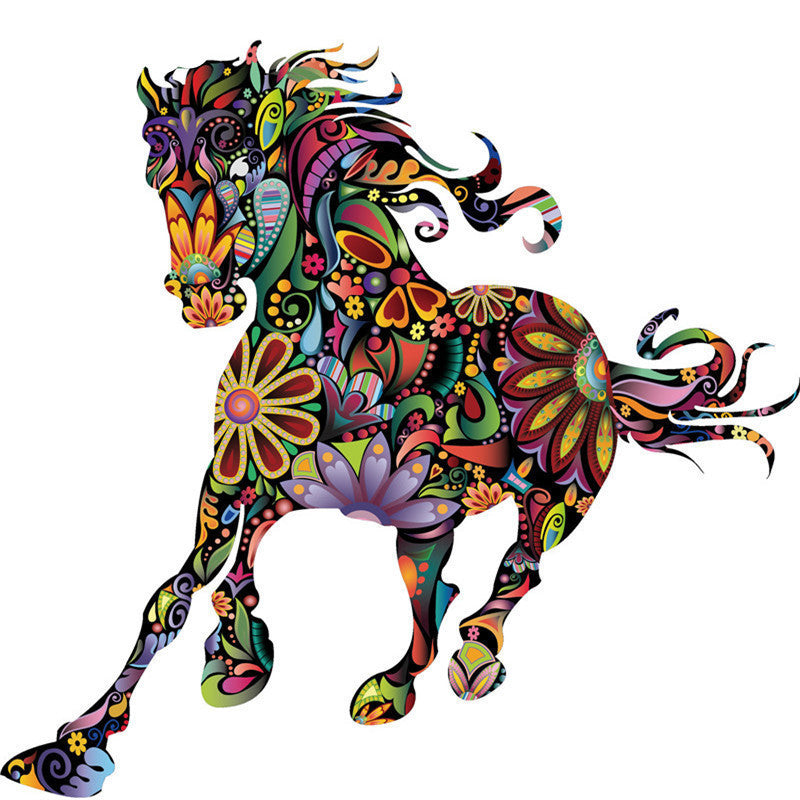 Online discount shop Australia - Abstract Design Decorative Wall Decal Colorful Flower Pattern Pentium Horse Wall Stickers For Kids Rooms Decoration