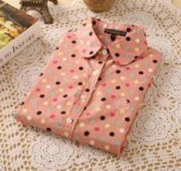 Online discount shop Australia - Ladies Blouses & Shirts Women Blouse Shirt Cotton Clothing Body Polka Dot Female Shirts Vintage casual