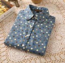 Online discount shop Australia - Ladies Blouses & Shirts Women Blouse Shirt Cotton Clothing Body Polka Dot Female Shirts Vintage casual