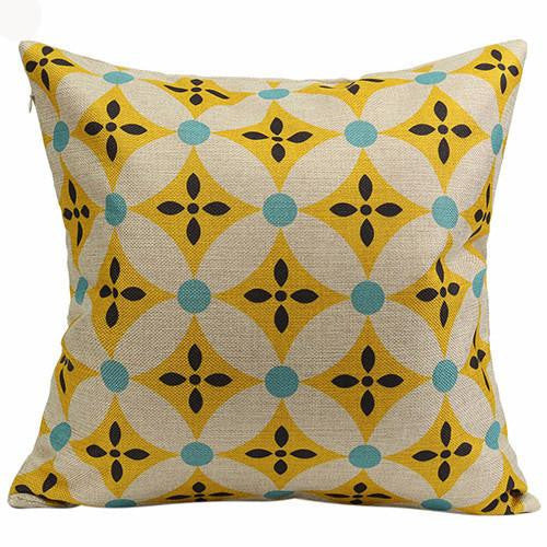 Vintage Geometric Flower Cotton Linen Throw Pillow Case Cushion Cover Home A6UL