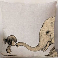 Online discount shop Australia - Large Marine and Terrestrial Animal Creative Throw Pillowcase Cotton Linen Chair Seat Waist Square Pattern Cushion Cover Pillows