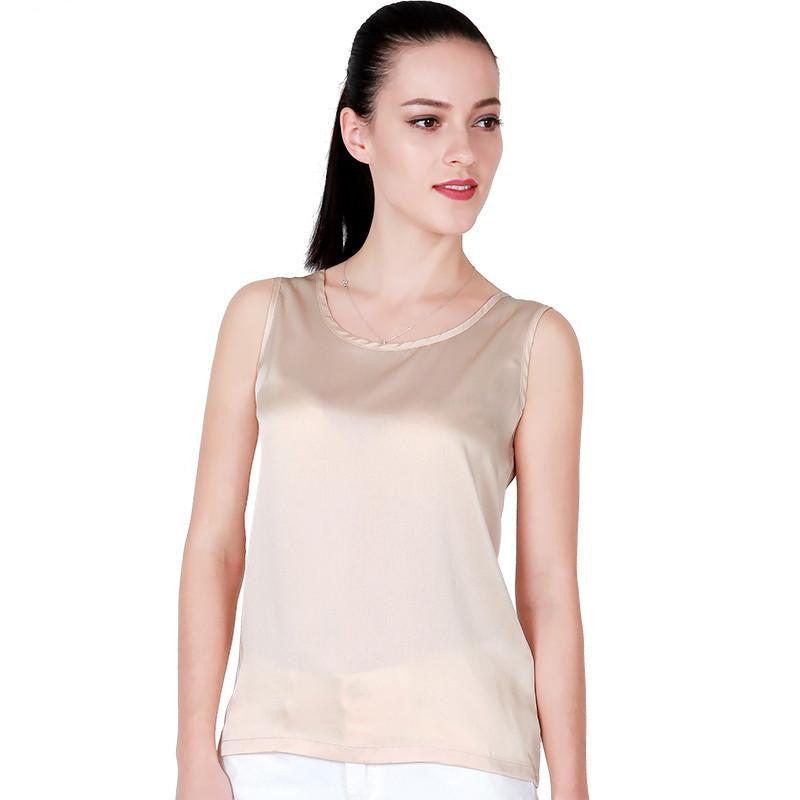 Silk Tops Bottoming Shirt Vest For Women Wide Straps Loose Emulation Silk Big Yard Cropped Shirt Vest Tops