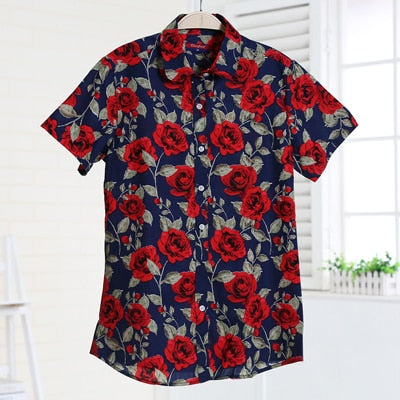 Shirt Floral Print Blouses Womens Tops Ladies Shirts Fruit Button Plus Size Clothing