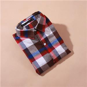 women's shirt plaid cotton top Long sleeve female tops blouse casual shirt women's clothing